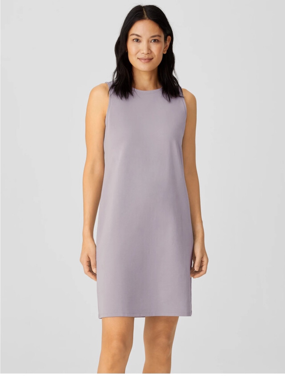 Eileen Fisher Cotton Jersey Women's Sleeveless Shift Dress - Lavender